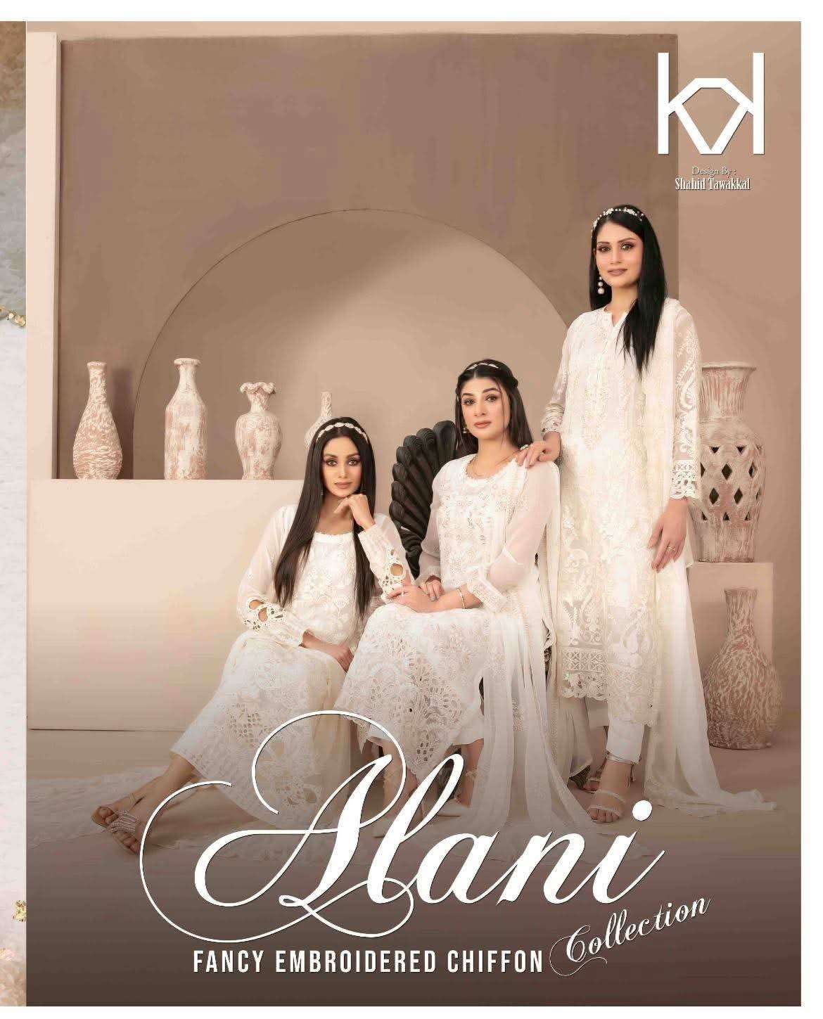 ALANI New Fancy Embroidered Chiffon White Series Collection 2025 By Tawakkal